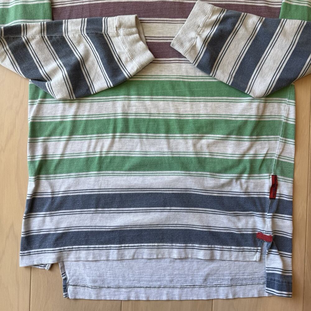 Vintage Gotcha Skateboards Shirt M Gray Stripe Multicolor 90s Skateboards - Picture 5 of 9